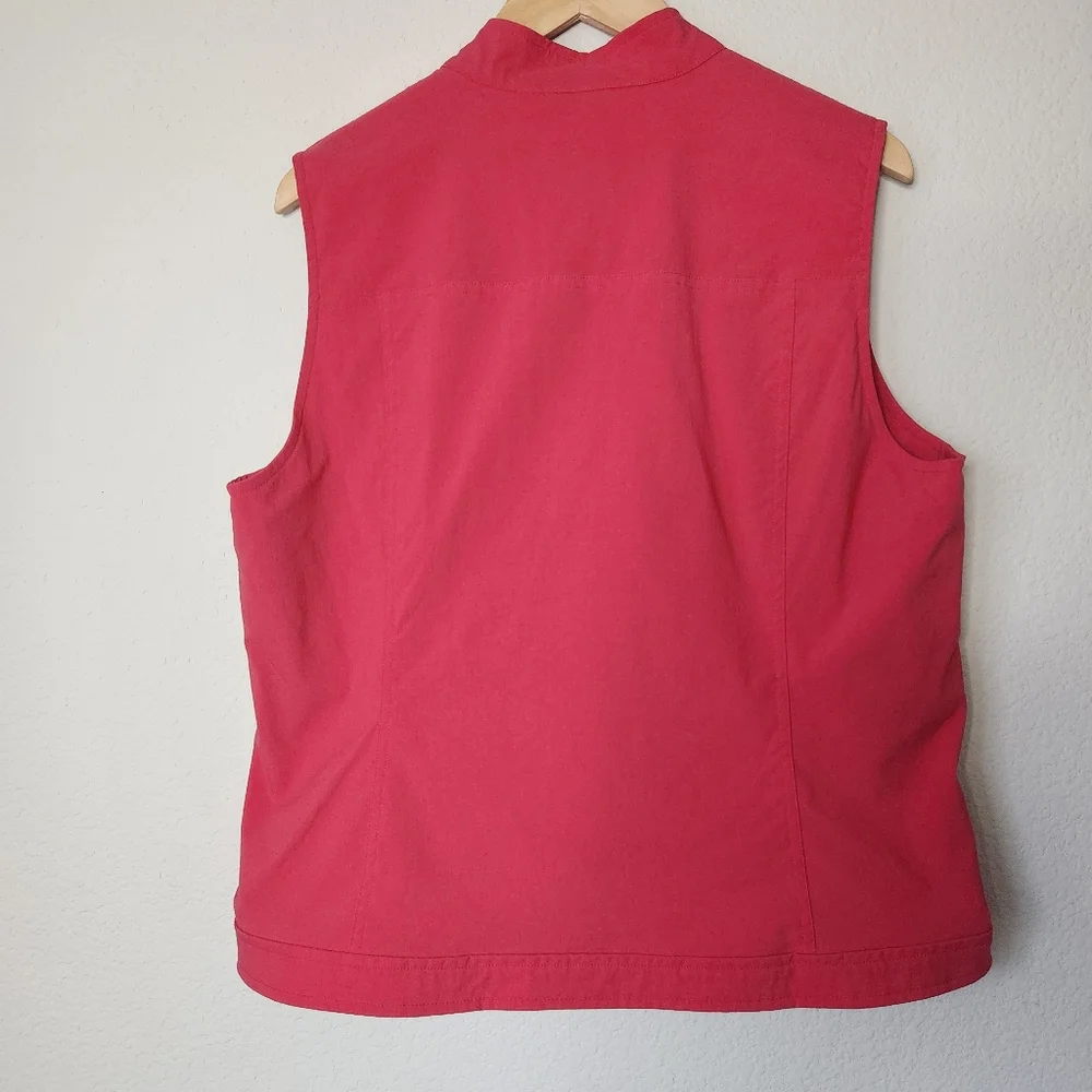 Women's Coral Izod Flex Vest Full Zip Zippered Pockets Size L